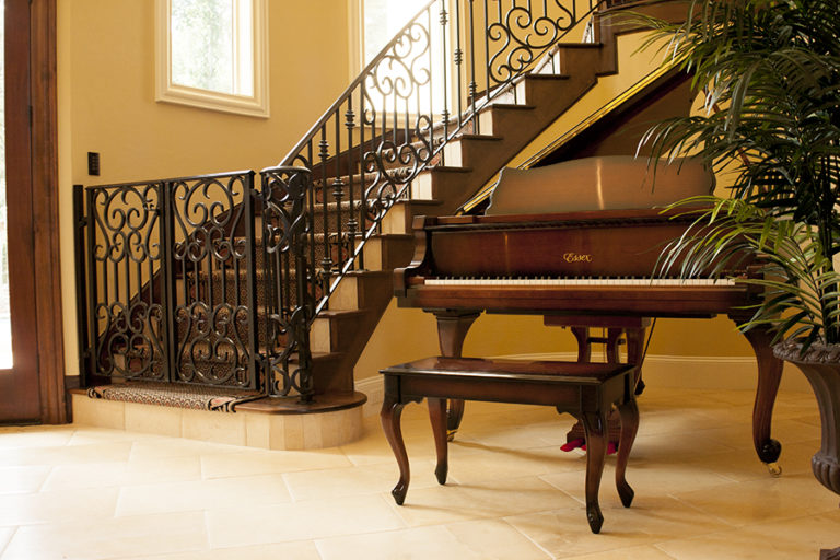 Custom ornate iron railing by Ironwood Connection
