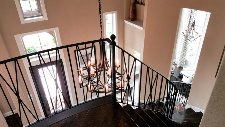 Custom ornate iron railing by Ironwood Connection
