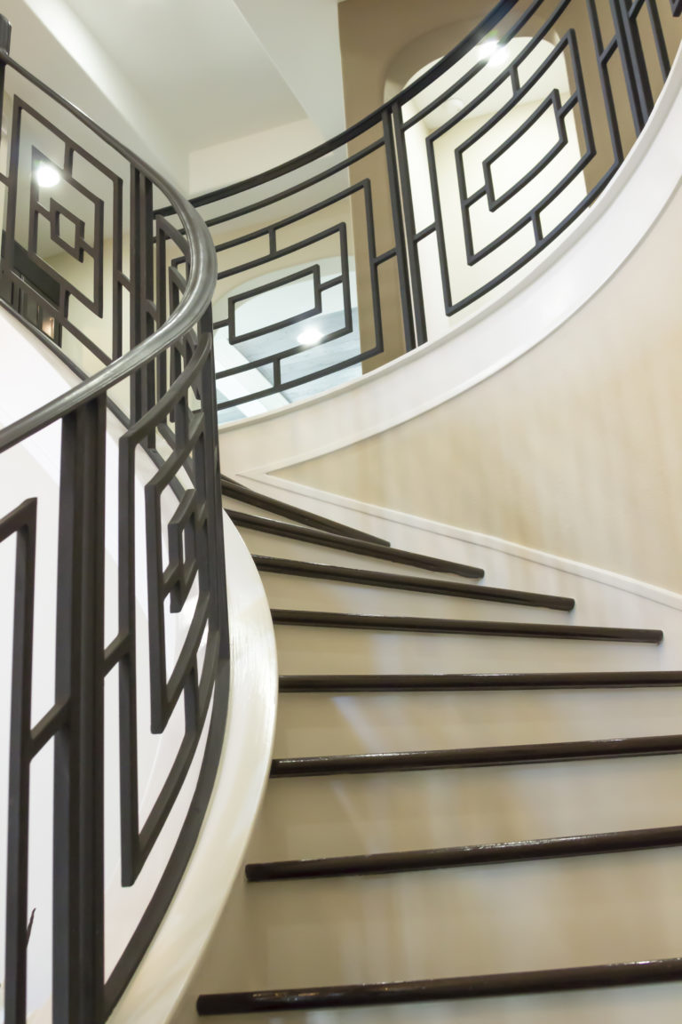 Custom ornate iron railing by Ironwood Connection