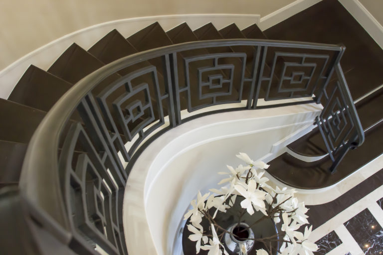 Custom ornate iron railing by Ironwood Connection