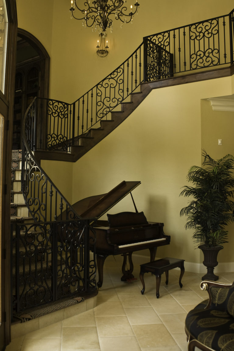 Custom ornate iron railing by Ironwood Connection
