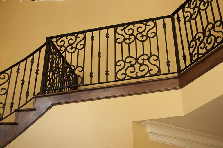 Custom ornate iron railing by Ironwood Connection