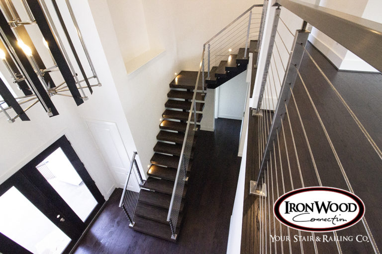 Floating staircase by Ironwood Connection
