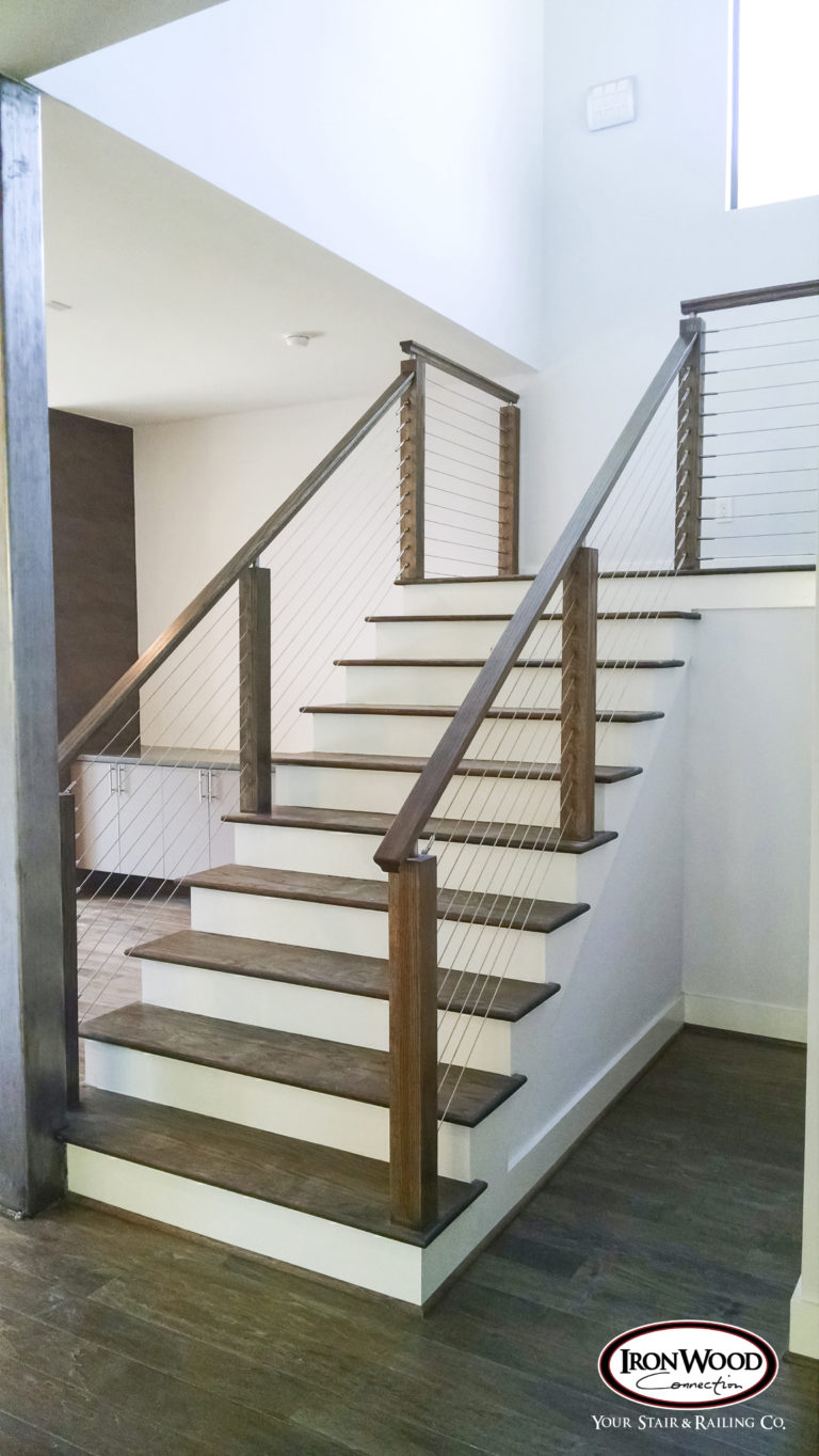 Floating staircase by Ironwood Connection