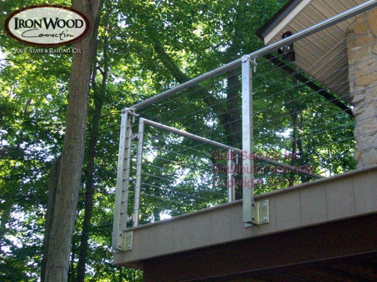 Exterior glass and cable railing by Ironwood Connection