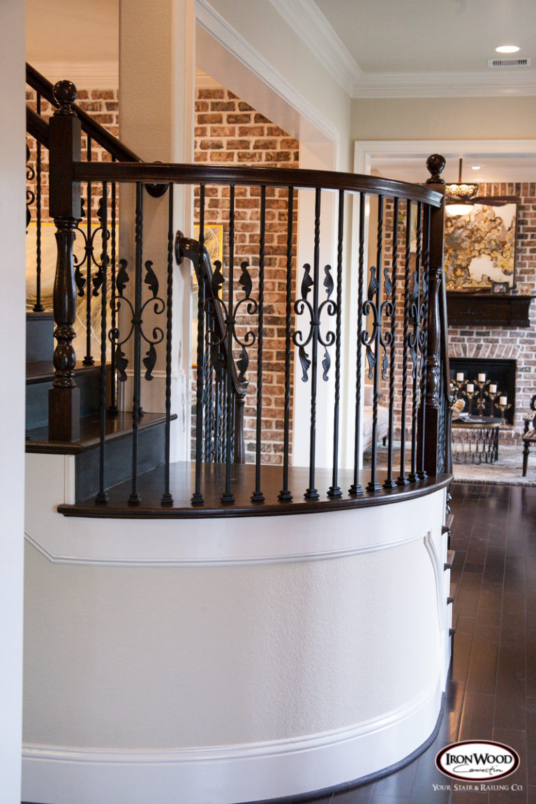 Custom ornate iron railing by Ironwood Connection