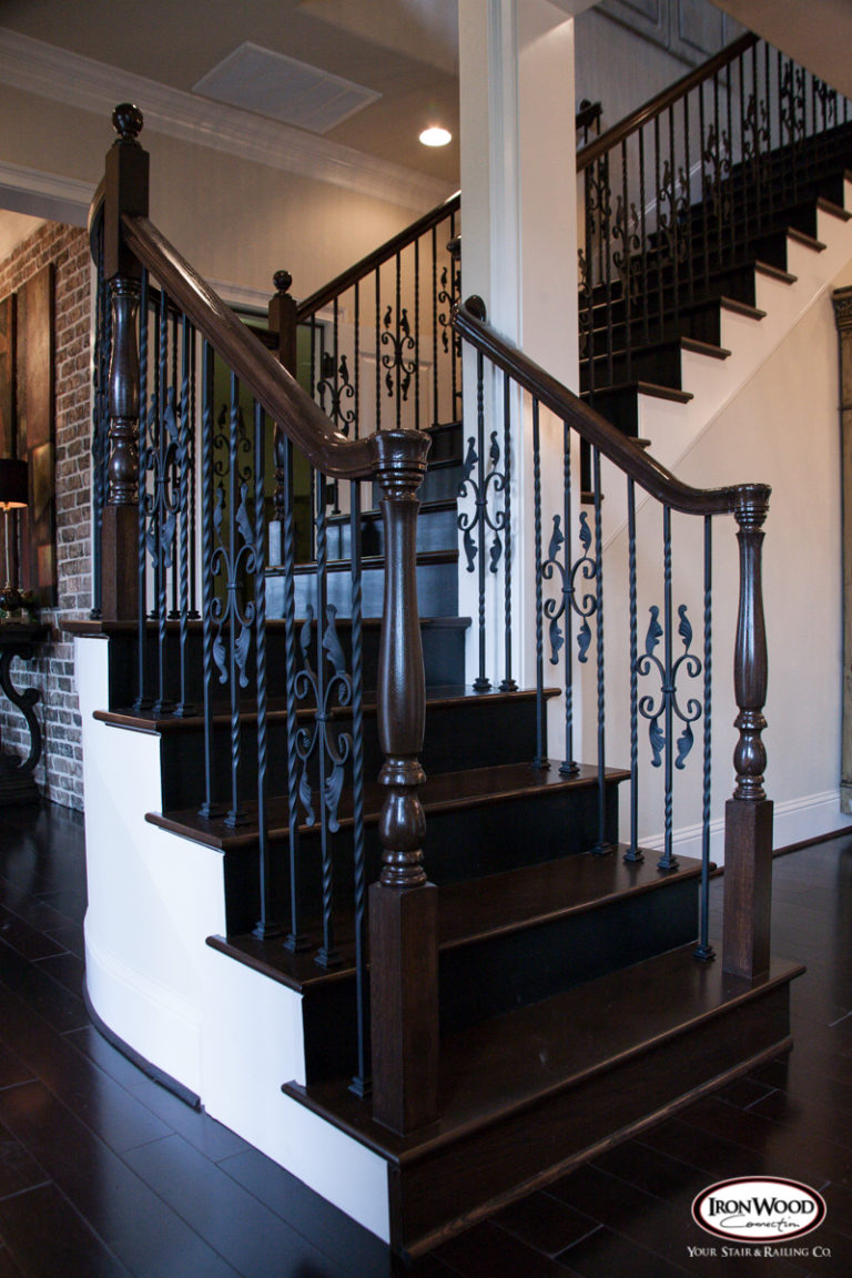 Custom ornate iron railing by Ironwood Connection