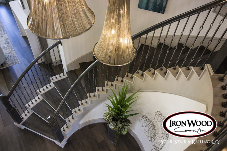Custom ornate iron railing by Ironwood Connection