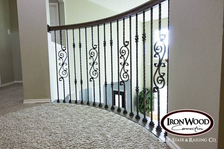 Custom ornate iron railing by Ironwood Connection