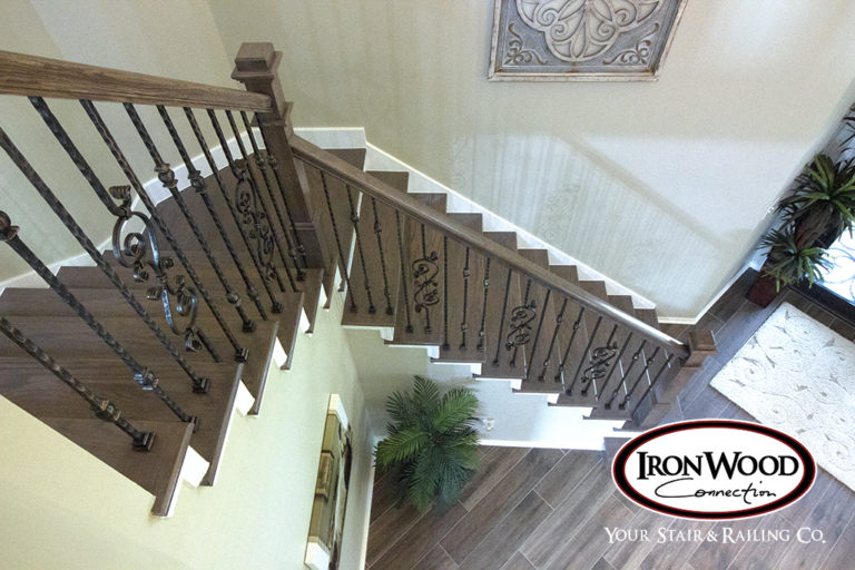 Custom ornate iron railing by Ironwood Connection