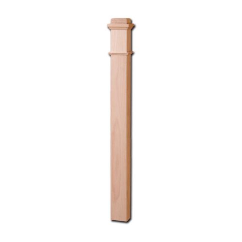 4592-Plain 3-1/2″ x 56″ Box Newel Post Red Oak