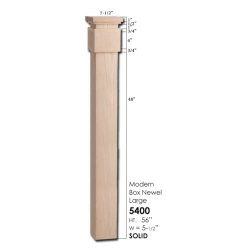 5400 - 5-1/1" Modern Box Newel - Large