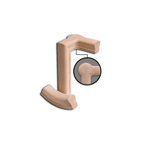 7286 2 Rise Right Hand Gooseneck with Cap Wood Handrail Fitting