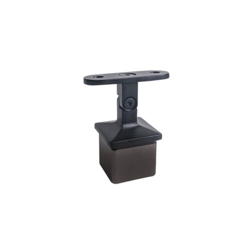 Adjustable Square Post Handrail Support – Satin Black
