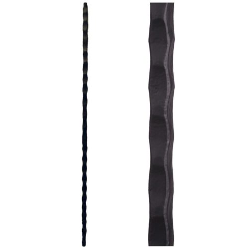 1.1.14-T Plain Square Hammered Hollow Bar Iron Newel