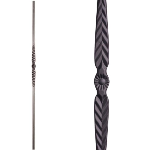16.1.17 Single Feather Iron Baluster - Satin Black