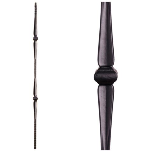 16.1.8 Double Knuckle Square Face Hammered Iron Baluster