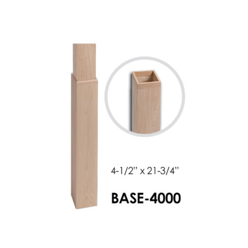 BASE-4000 - 4-1/2" x 21-3/4" - Base Sleeve for 3-1/4" Newels