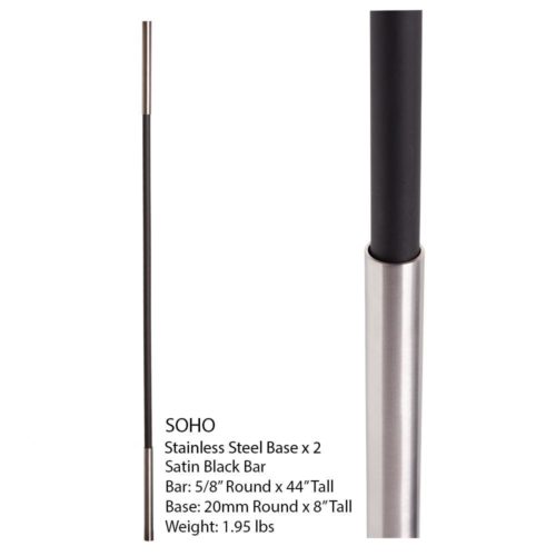 SoHo - Stainless Steel Base on Satin Black Baluster - Image 4