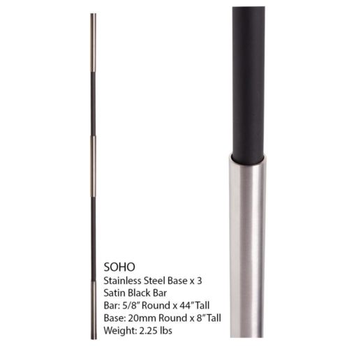 SoHo - Stainless Steel Base on Satin Black Baluster - Image 6