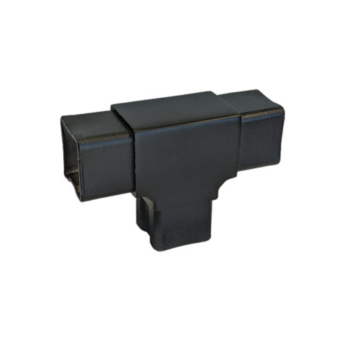 Tee Fitting for Square Rail – 40 x 40 x 2 mm – Satin Black