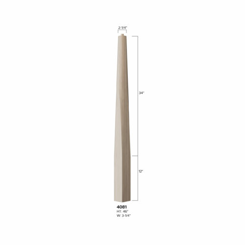 4081 - 3-1/4" x 46" Square to Round Large Newel