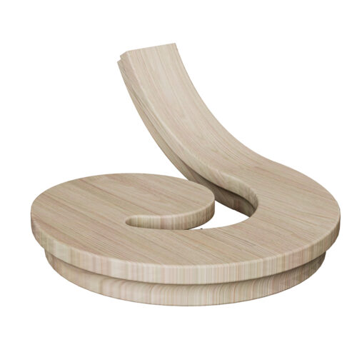 7430 Left Hand Volute Wood Handrail Fitting