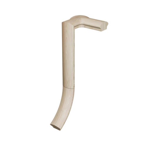 7586 - 2 Rise Left Hand Gooseneck with Cap Wood Handrail Fitting