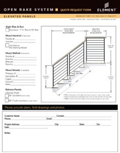 Open rake quote form