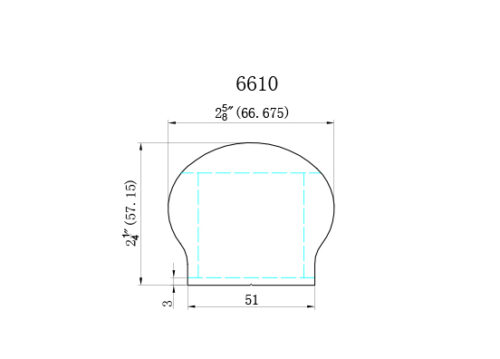 6610 - 2-1/4" x 2-5/8" Wood Handrail | Ironwood Connection | Stair & Railing Company 6610 - 2-1/4" x 2-5/8" Wood Handrail