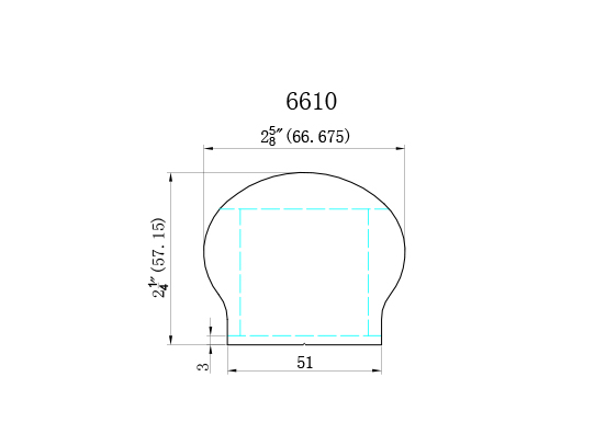 6610 - 2-1/4" x 2-5/8" Wood Handrail | Ironwood Connection | Stair & Railing Company 6610 - 2-1/4" x 2-5/8" Wood Handrail